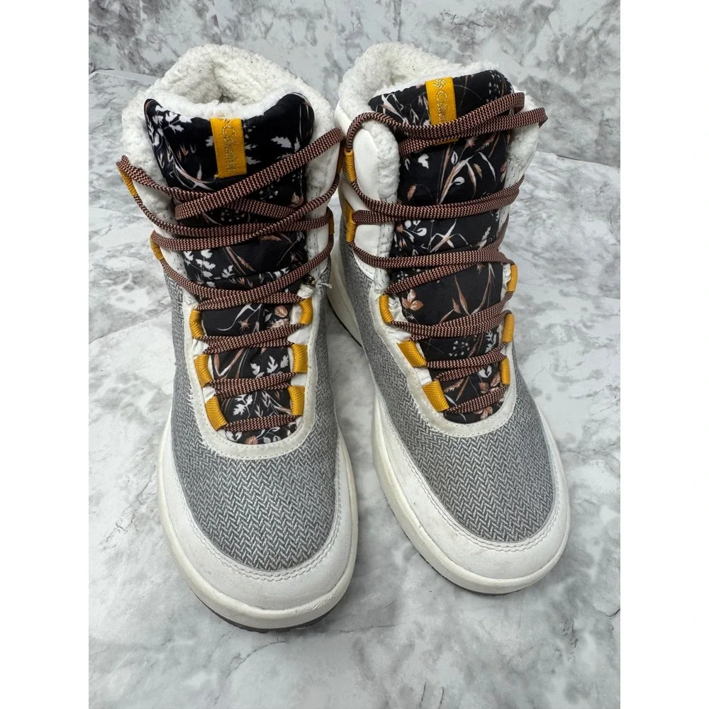 Columbia Keetley Shorty Waterproof Snow Boots White Floral BL9840-105 Womens 6
